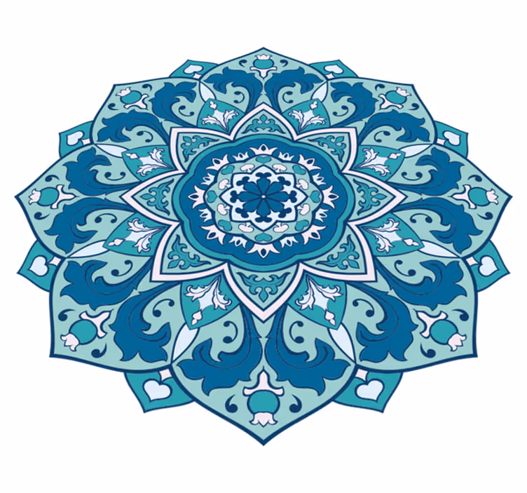 Alfombra vinílica mandala Mandala azul - TenVinilo