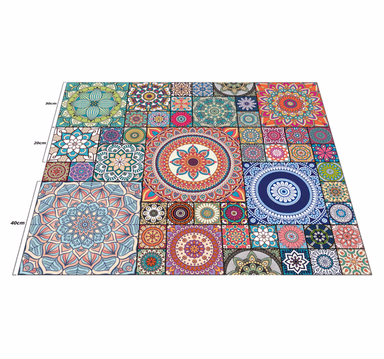 Alfombra vinílica mandala patrones de mandalas - TenVinilo