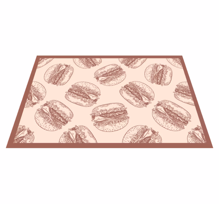 Alfombra vinílica animales ilustraciones de hamburguesa - TenVinilo