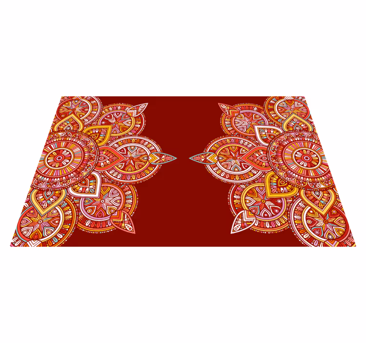 Alfombra de vinilo étnica Mandala rojo étnico - TenVinilo