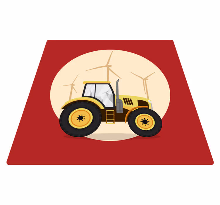 Alfombra vinílica infantil círculo de juego del tractor - TenVinilo