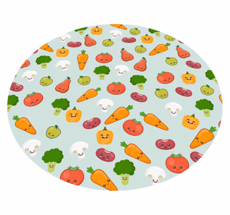 Alfombra vinílica bebé patrón vegetal alegre - TenVinilo