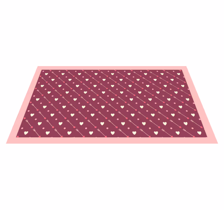 Alfombra vinílica geométrica lunares corazón - TenVinilo