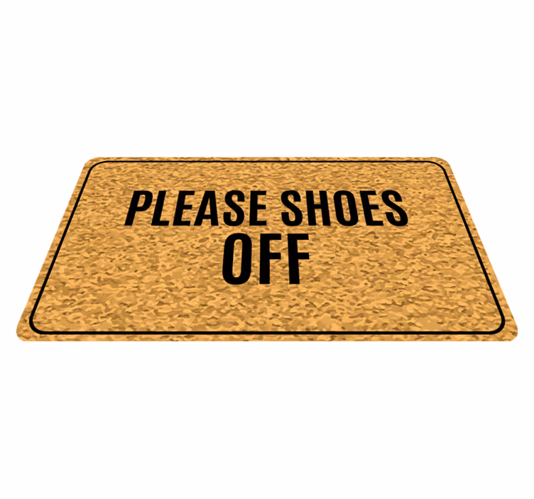 Alfombra vinílica frase quítate los zapatos por favor - TenVinilo