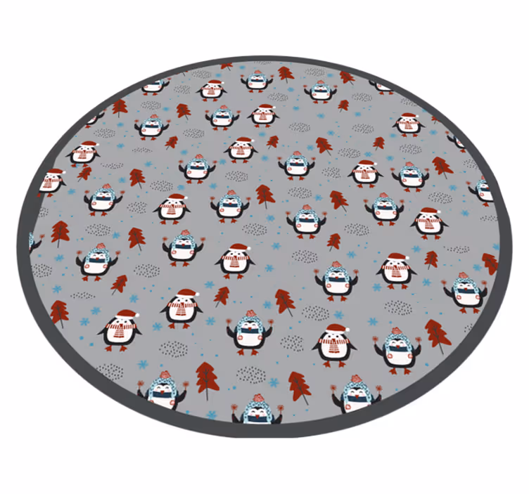 Alfombra vinílica navidad motivo festivo de pingüino - TenVinilo