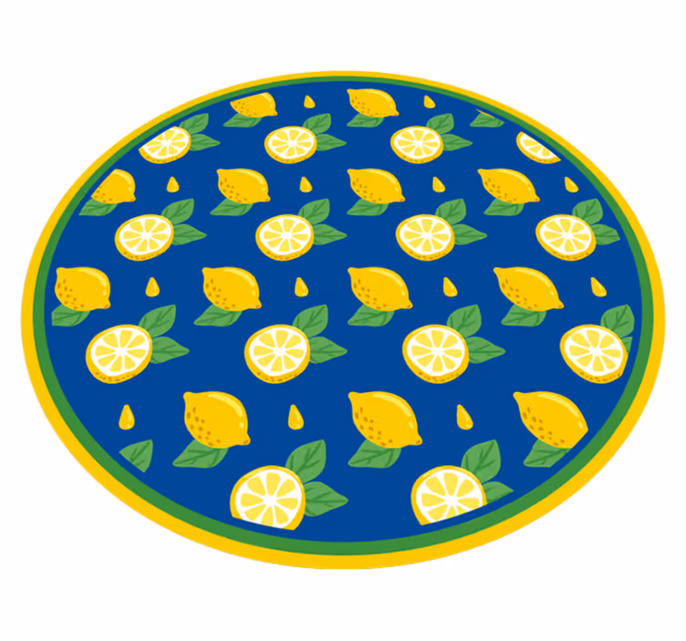 Alfombra vinílica cocina diseño de limón cítrico - TenVinilo