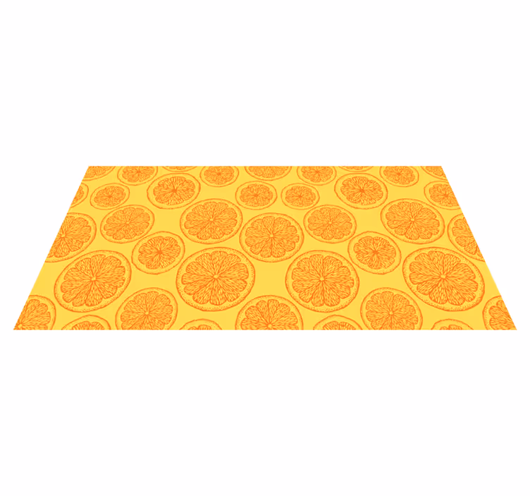 Alfombra vinilo cocina Patrón de dibujo de mano naranja - TenVinilo