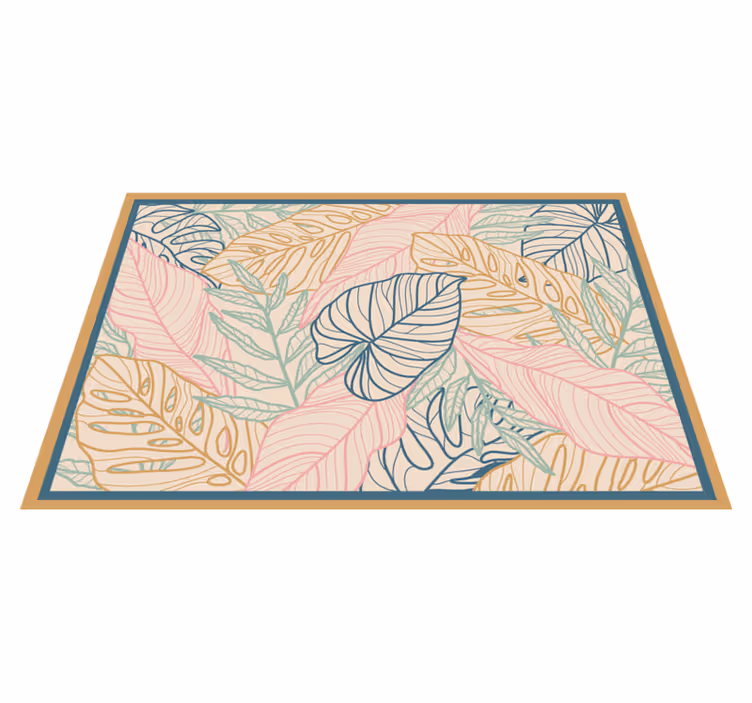 Alfombra vinílica naturaleza patrones tropicales de hojas - TenVinilo