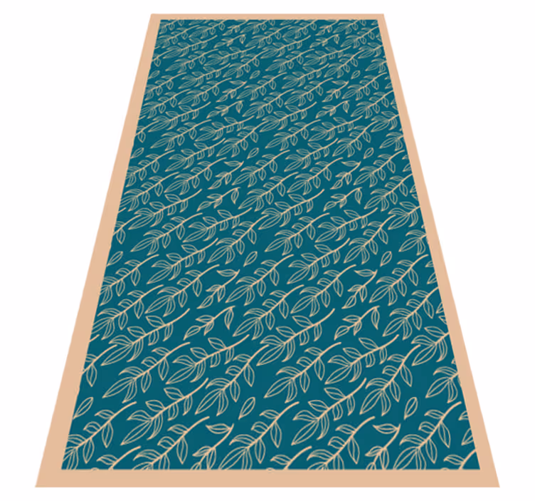 Alfombra vinílica flores hojas verdes y elegantes - TenVinilo
