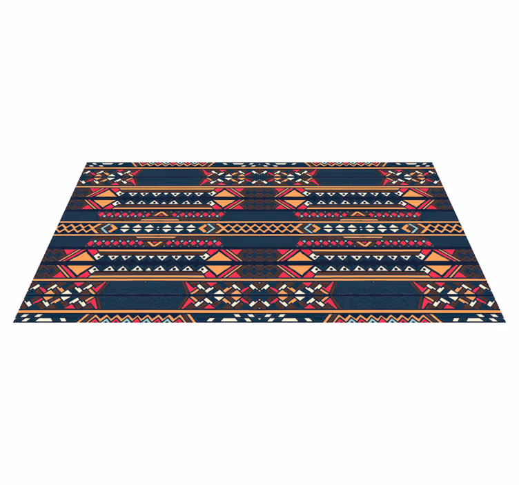 Alfombra vinílica étnica motivo de patrón tribal - TenVinilo