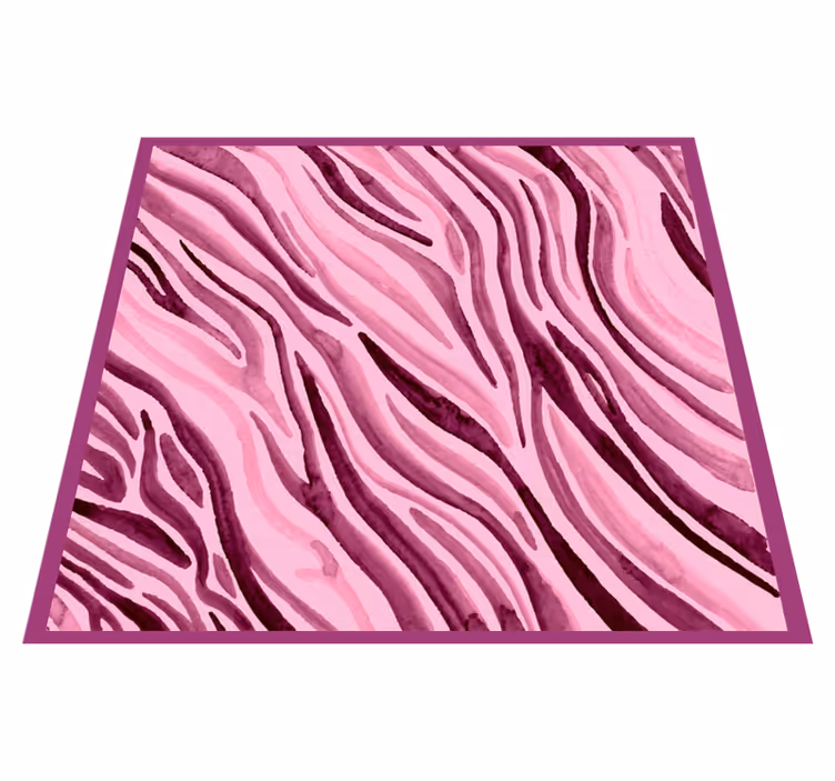 Alfombra vinílica animal print rayas de cebra rosas - TenVinilo