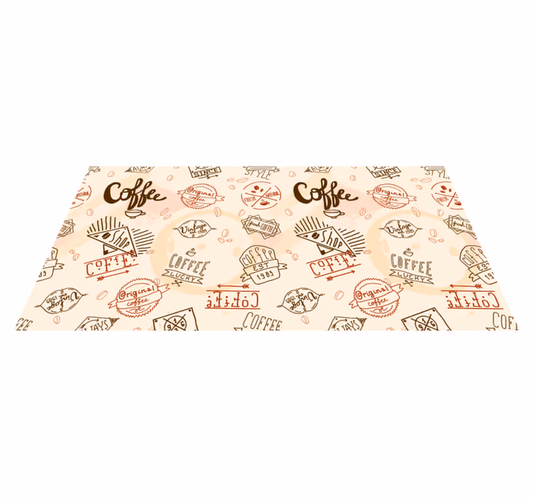 Alfombra vinílica cocina patrón inspirado en el café - TenVinilo