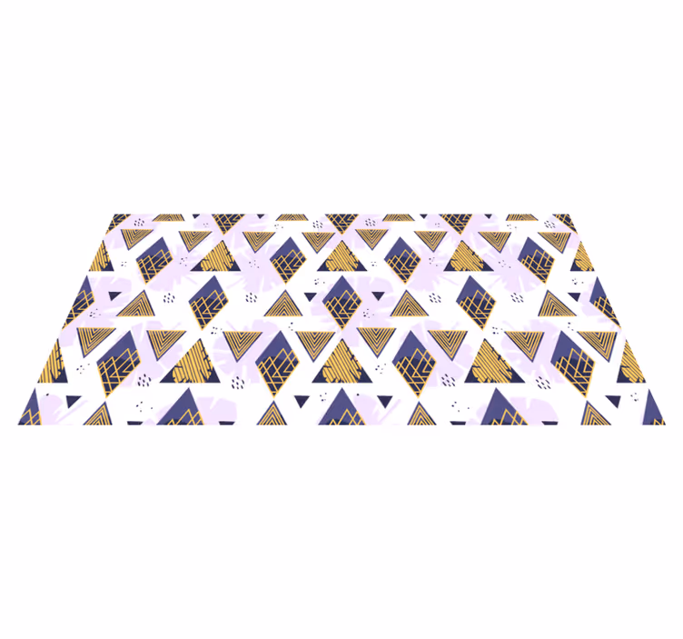 Alfombra vinílica geométrica motivo de mármol triangular - TenVinilo