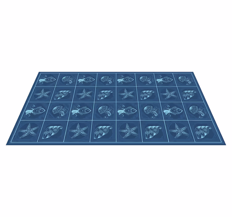 Alfombra vinílica baño diseño de vida marina - TenVinilo