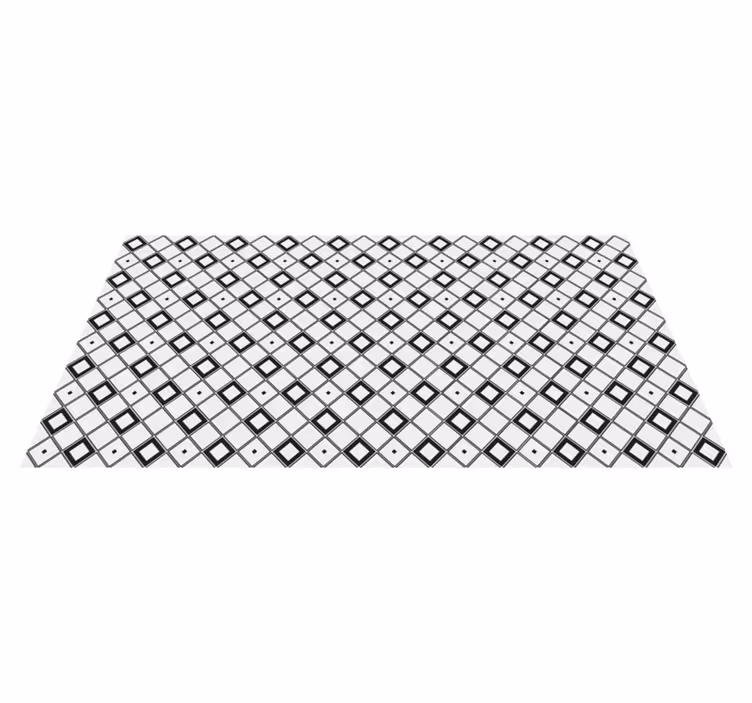 Alfombra vinílica minimalista cuadrados en blanco y negro - TenVinilo