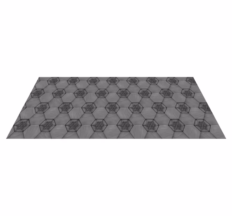 Alfombra vinílica imitación mármol patrón gris hexagonal - TenVinilo