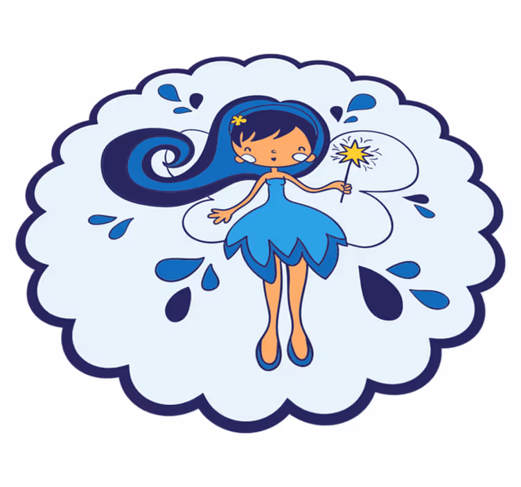 Alfombra vinílica infantil princesa hada azul - TenVinilo