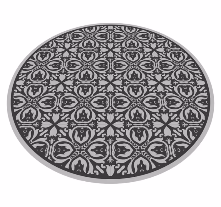 Alfombra vinílica imitación motivos florales geométricos - TenVinilo