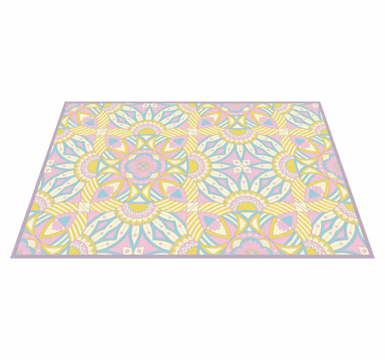 Alfombra vinilo cocina Mandala colorida - TenVinilo
