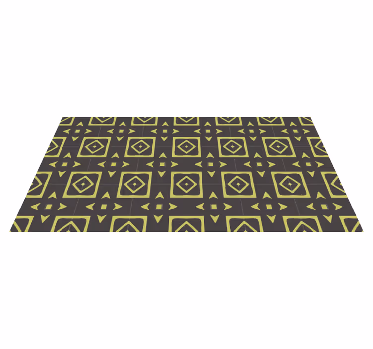 Alfombra vinílica geométrica diseño de diamante amarillo - TenVinilo