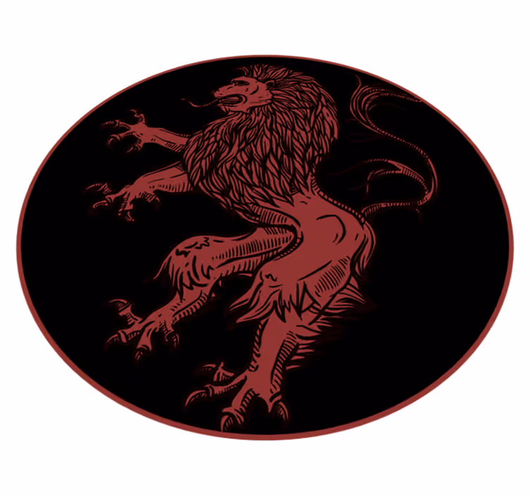 Alfombra vinílica animales emblema del león rojo - TenVinilo