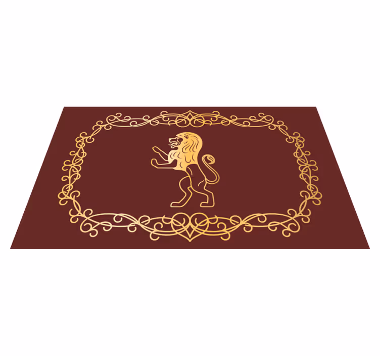 Alfombra vinílica animales diseño del emblema del león - TenVinilo