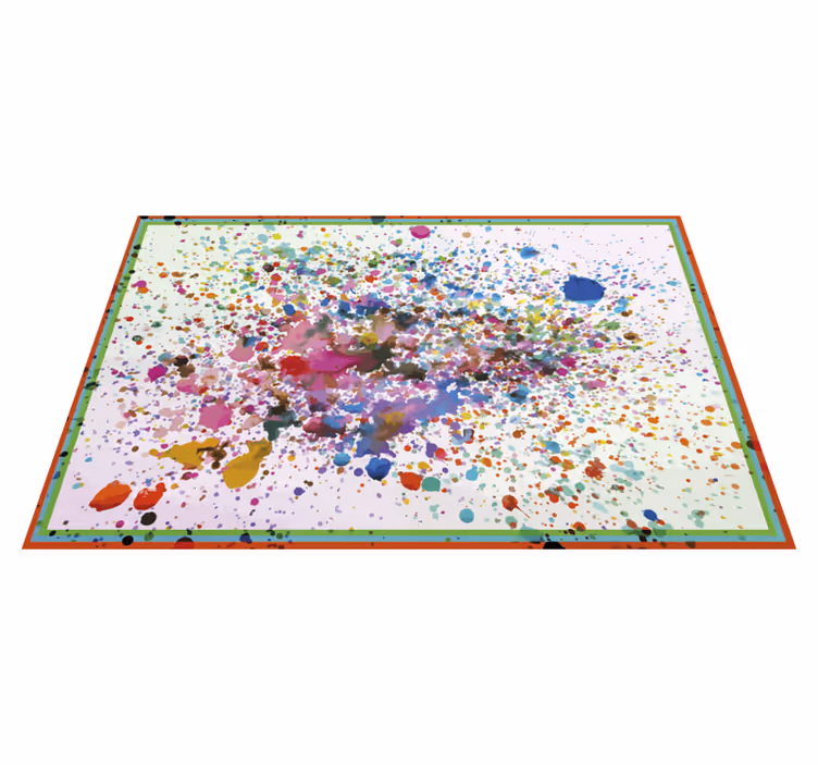 Alfombra vinílica moderna arte de salpicaduras de colores - TenVinilo