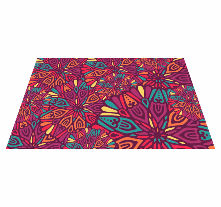 Alfombra vinílica mandala motivo morado vibrante - TenVinilo