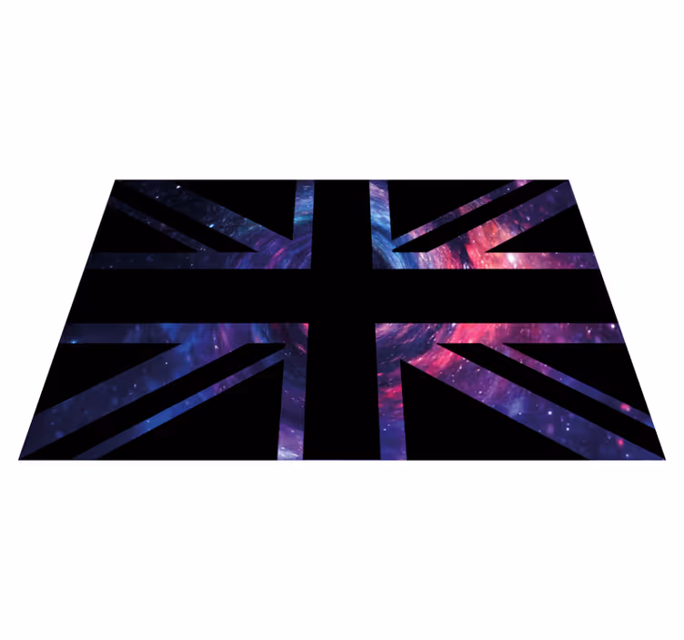 Alfombra vinílica mapamundi bandera británica galáctica - TenVinilo