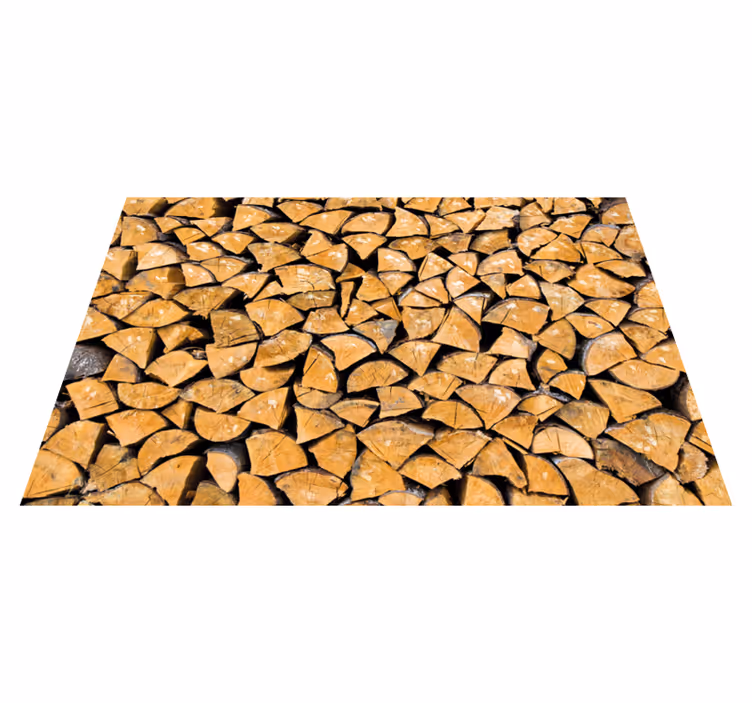 Alfombra vinílica imitación madera patrón de rebanada - TenVinilo