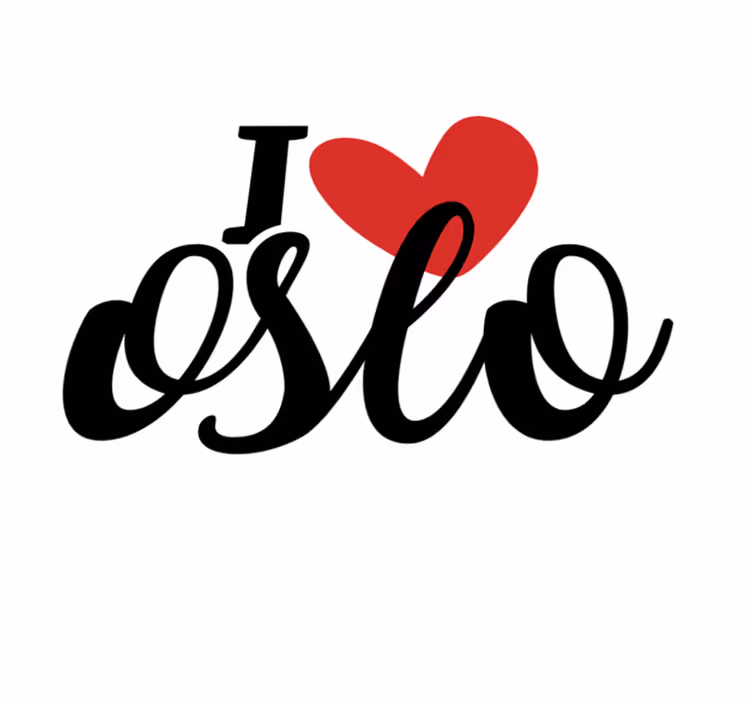 Alfombra vinílica frase I love Oslo - TenVinilo