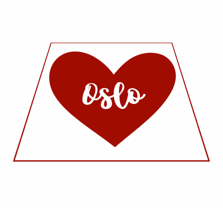 Alfombra vinílica frase corazón de oslo - TenVinilo