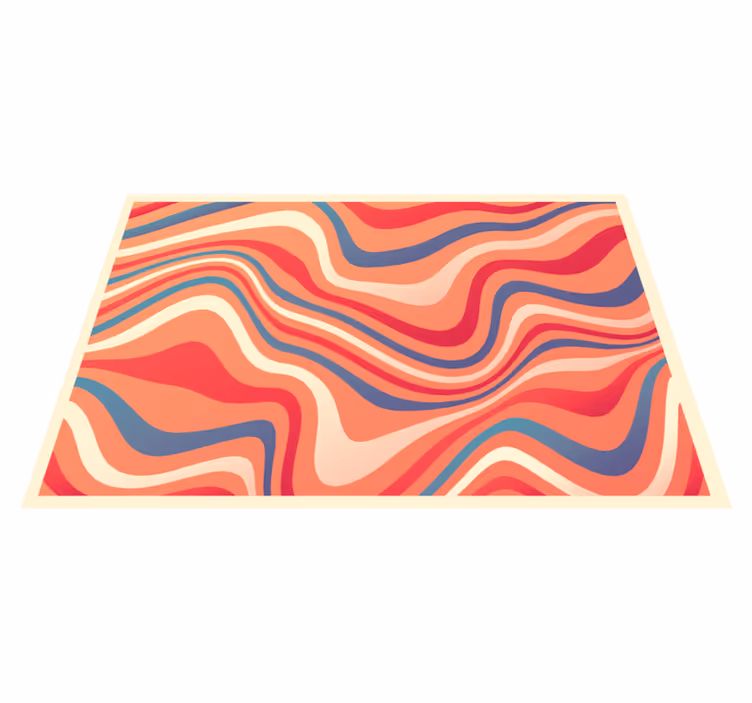 Alfombra vinílica moderna esquema de colores ondulados - TenVinilo