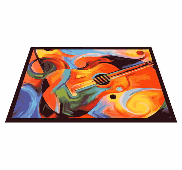 Alfombra vinílica dormitorio sinfonía musical de colores - TenVinilo