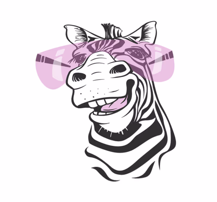 Alfombra vinílica animales cara de cebra sonriente - TenVinilo