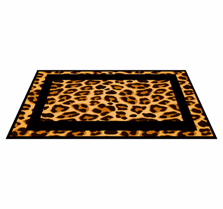 Alfombra vinílica animal print Piel de leopardo rectangular - TenVinilo