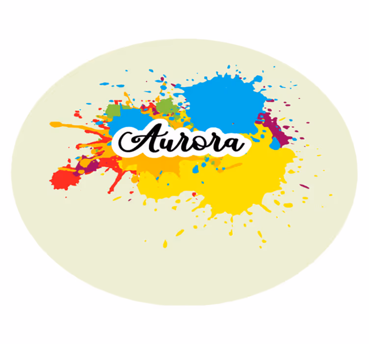 Alfombra vinílica imitación ilustración salpicada con nombre - TenVinilo
