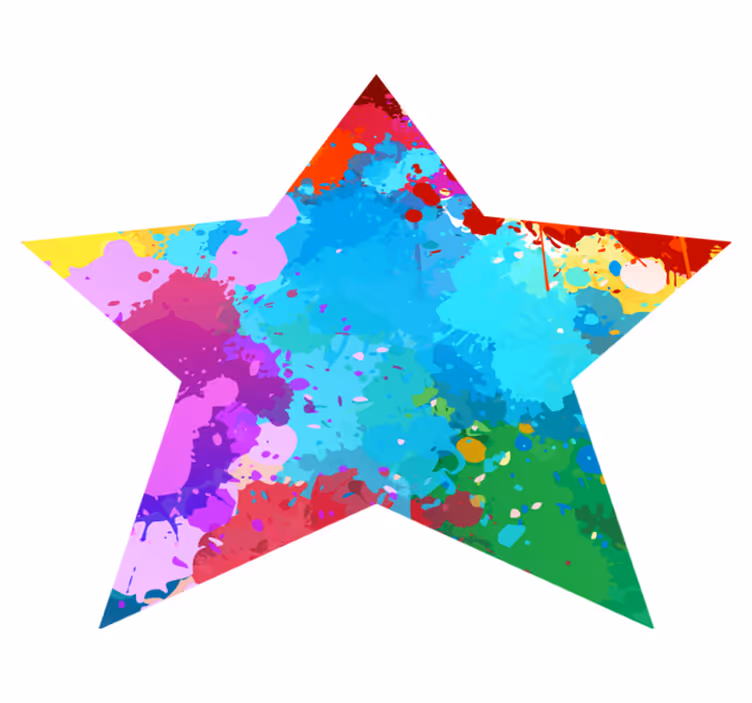 Alfombra vinílica infantil estrella con trazos de colores - TenVinilo