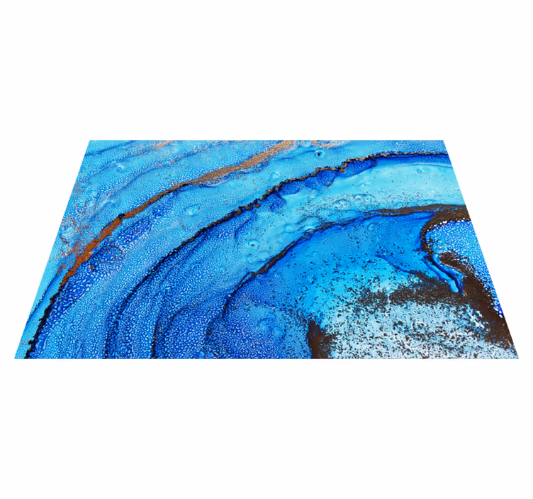 Alfombra vinílica imitación mármol motivo de olas del océano - TenVinilo