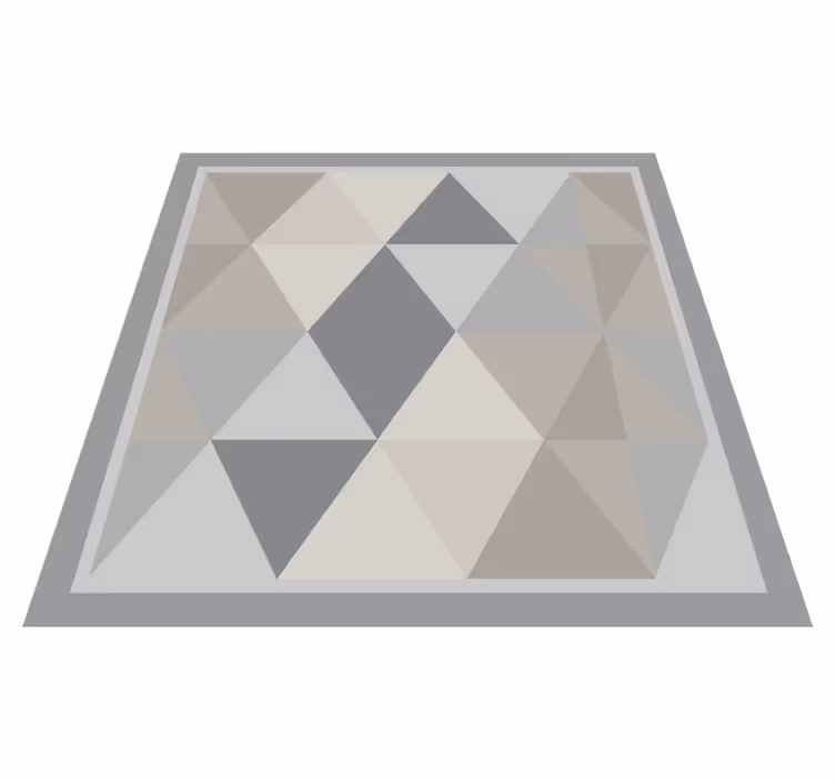 Alfombra vinílica geométrica armonía gris triangular - TenVinilo
