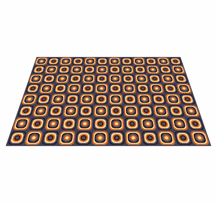 Alfombra vinilo vintage 70 cuadrados circulares - TenVinilo