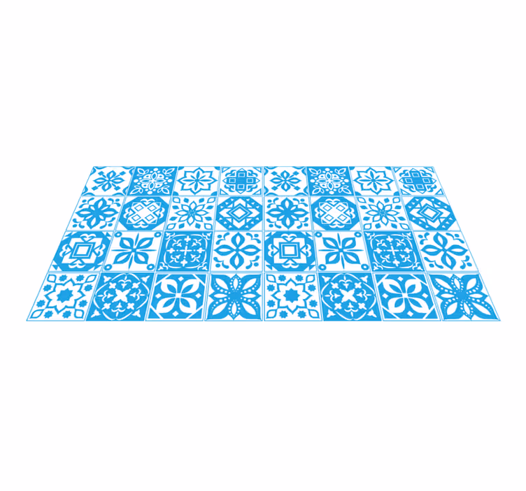 Alfombras vinílica azulejos azul claro - TenVinilo