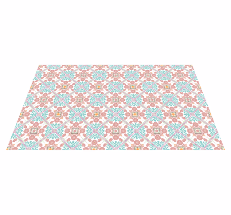 Alfombras vinílica azulejos mandala rosa - TenVinilo