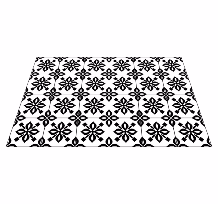 Alfombra vinílica salón mosaico blanco y negro - TenVinilo