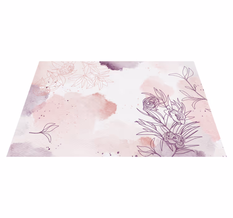 Alfombra de vinilo étnica flores colores pastel - TenVinilo