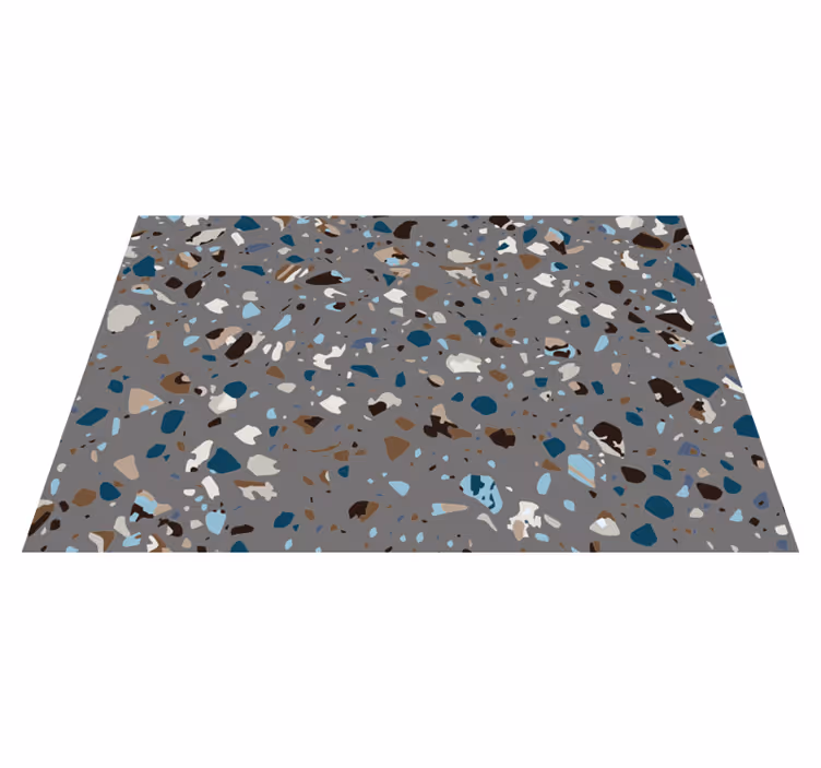 Alfombra vinílica imitación mármol terrazzo canto rodante - TenVinilo