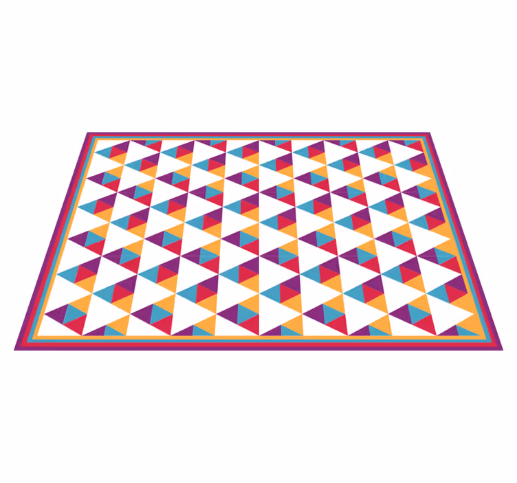 Alfombra vinílica geométrica motivo triangular vibrante - TenVinilo