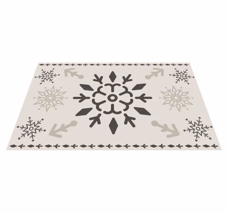 Alfombra vinílica navidad patrón de copos geométricos - TenVinilo