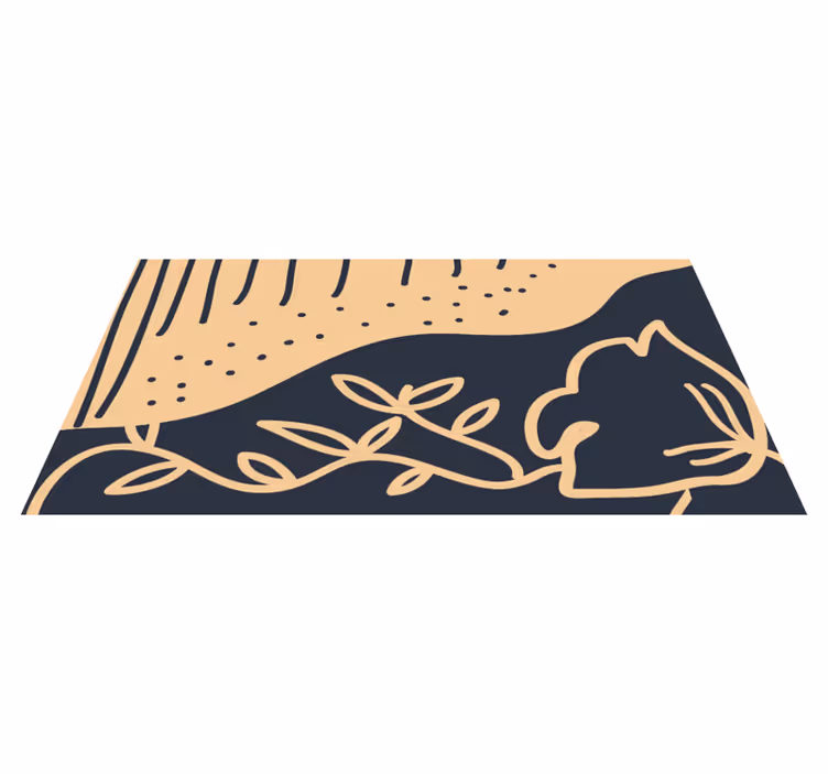 Alfombra vinílica naturaleza motivo de hojas beige - TenVinilo