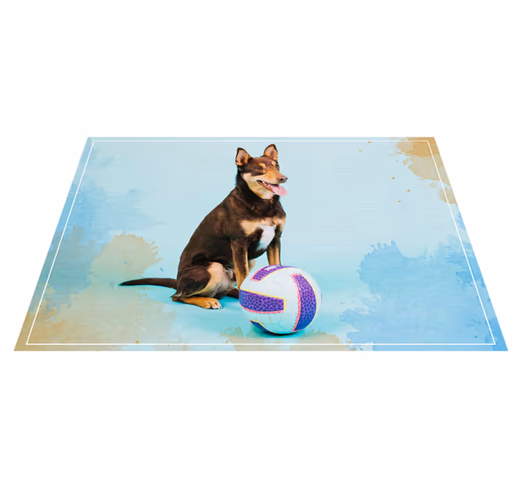Alfombra vinílica animales compañero canino juguetón - TenVinilo